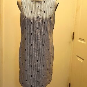 CYNTHIA ROWLEY Cotton Sleeveless SIZE 8 Scalloped Hem Preppy Nautical